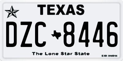 TX license plate DZC8446