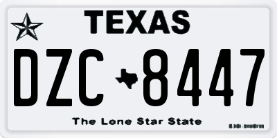TX license plate DZC8447