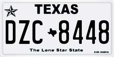 TX license plate DZC8448