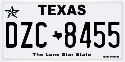 TX license plate DZC8455