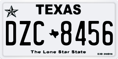 TX license plate DZC8456
