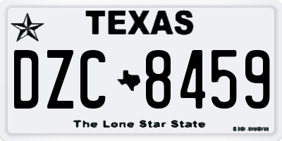 TX license plate DZC8459