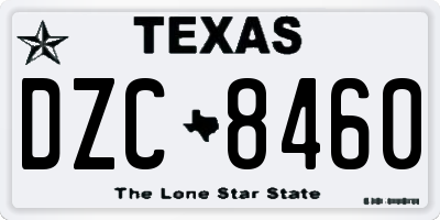 TX license plate DZC8460