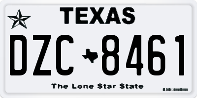 TX license plate DZC8461