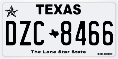 TX license plate DZC8466