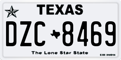 TX license plate DZC8469