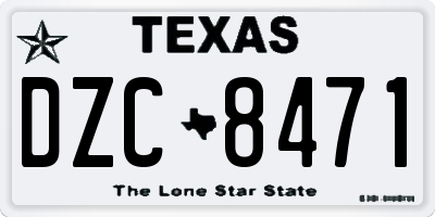 TX license plate DZC8471