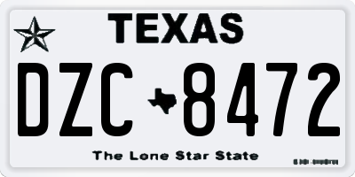 TX license plate DZC8472