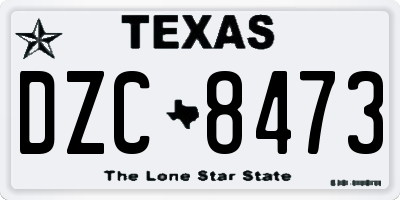 TX license plate DZC8473