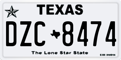 TX license plate DZC8474