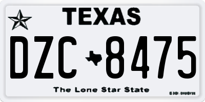 TX license plate DZC8475