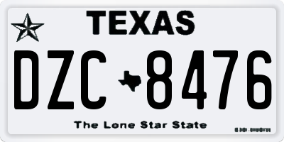 TX license plate DZC8476