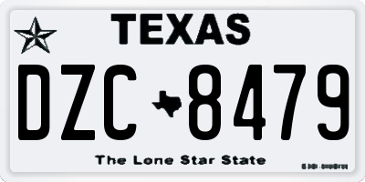 TX license plate DZC8479