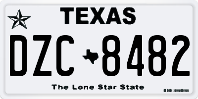 TX license plate DZC8482
