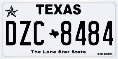 TX license plate DZC8484