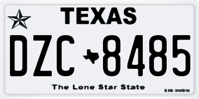 TX license plate DZC8485