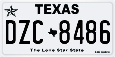 TX license plate DZC8486