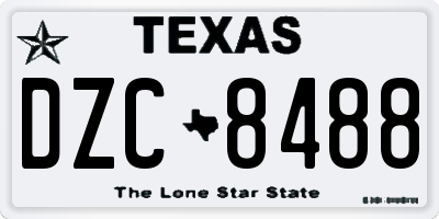TX license plate DZC8488