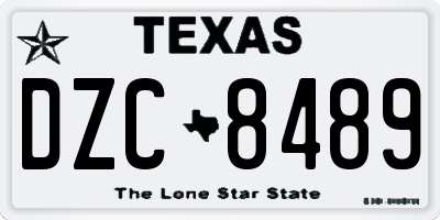 TX license plate DZC8489
