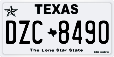 TX license plate DZC8490