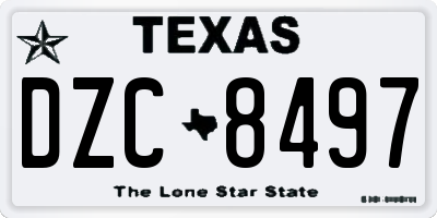 TX license plate DZC8497