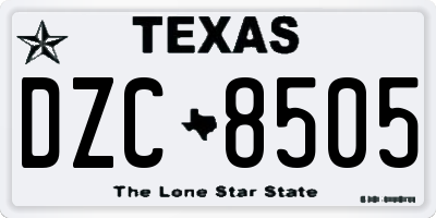 TX license plate DZC8505