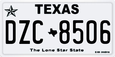 TX license plate DZC8506