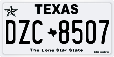 TX license plate DZC8507