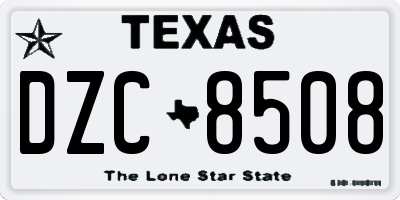 TX license plate DZC8508