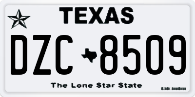 TX license plate DZC8509