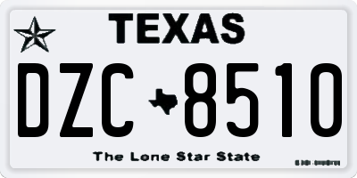 TX license plate DZC8510