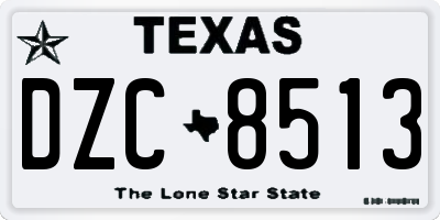 TX license plate DZC8513