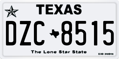 TX license plate DZC8515