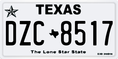TX license plate DZC8517