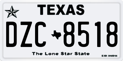 TX license plate DZC8518