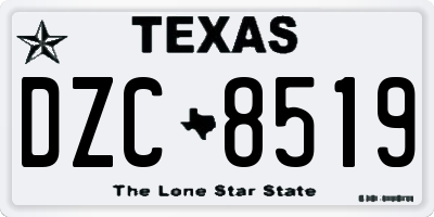 TX license plate DZC8519