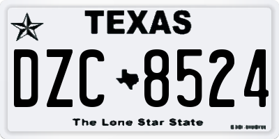 TX license plate DZC8524
