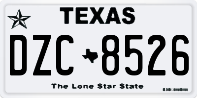 TX license plate DZC8526