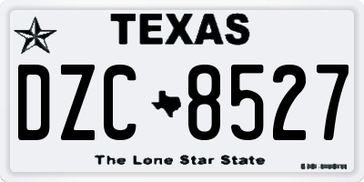 TX license plate DZC8527