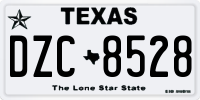 TX license plate DZC8528