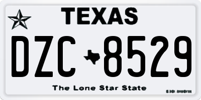 TX license plate DZC8529