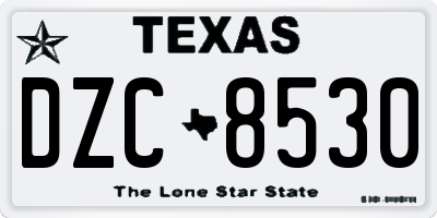 TX license plate DZC8530