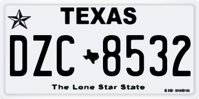 TX license plate DZC8532