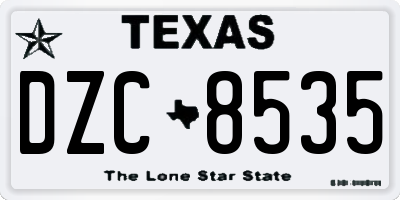 TX license plate DZC8535