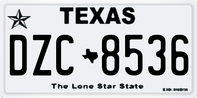 TX license plate DZC8536