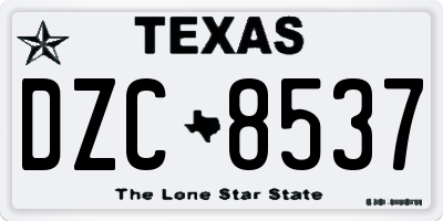 TX license plate DZC8537