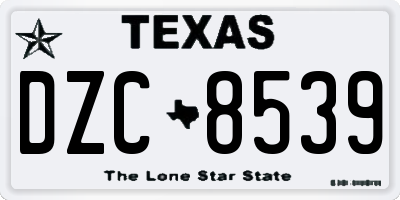 TX license plate DZC8539
