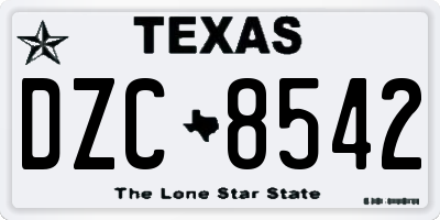 TX license plate DZC8542