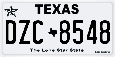 TX license plate DZC8548