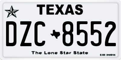 TX license plate DZC8552